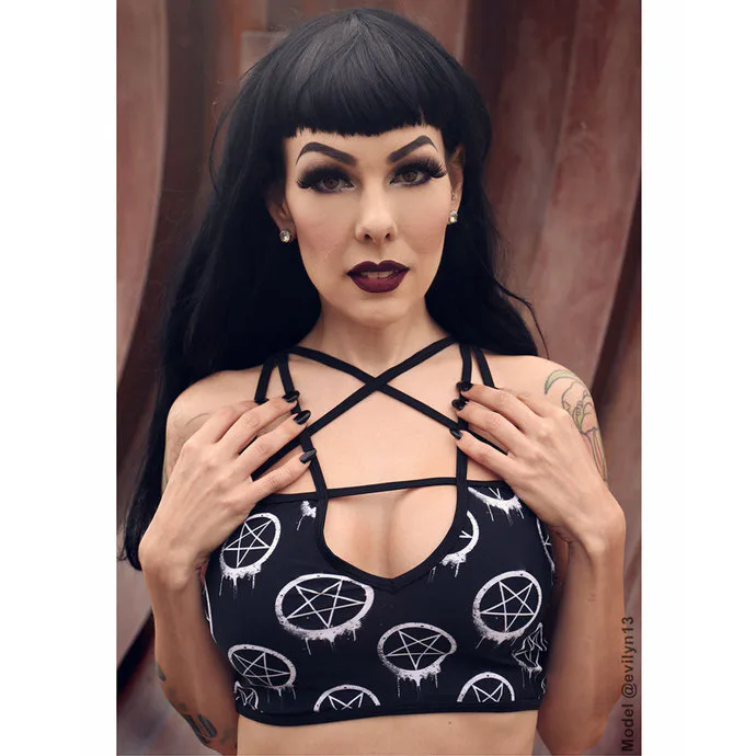 TOO FAST DRIPPY PENTAGRAM Černá L