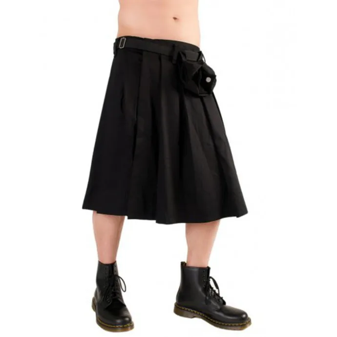 BLACK PISTOL Short Kilt Denim Black S